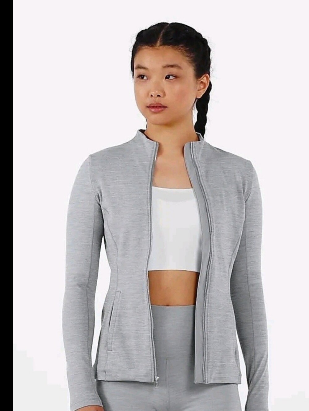Light Gray Women's Zip Front Jacket
